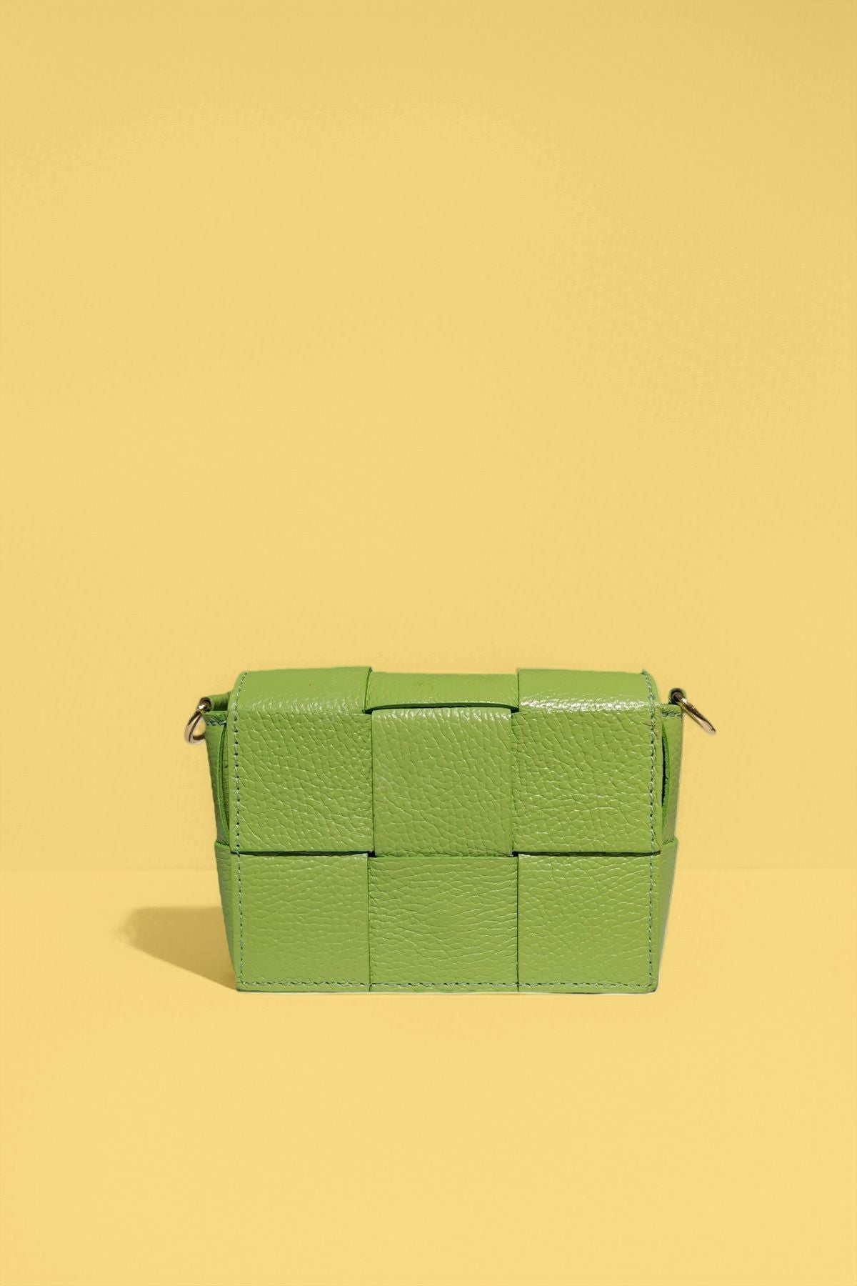 BM481 Apple Green Leather Crossbody Bag