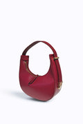 BM117 Plum Leather Hobo Bag