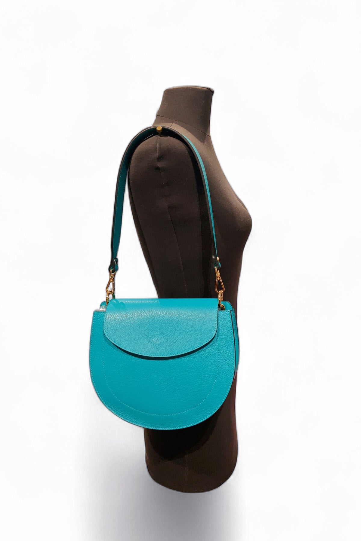 BM721 Turquoise Leather Crossbody Bag