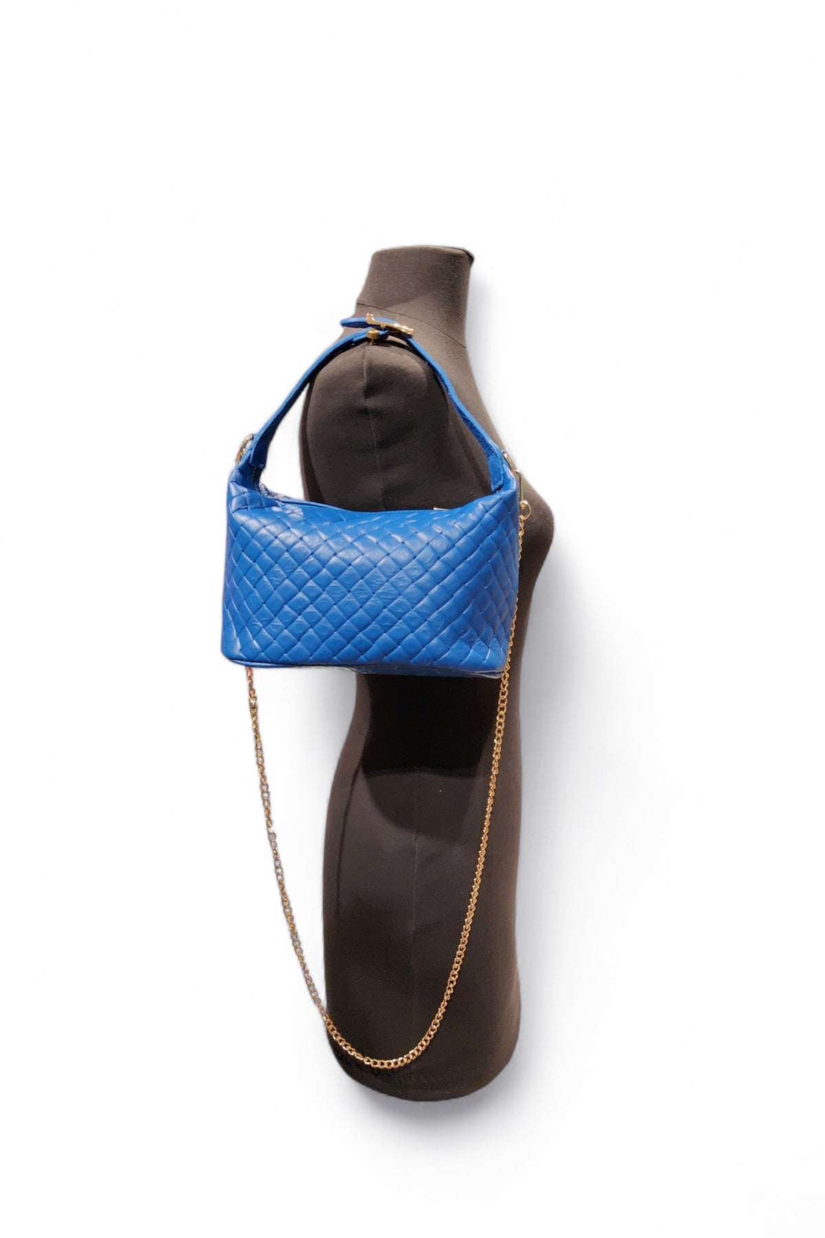 BM198 Royal Blue Leather Crossbody Bag
