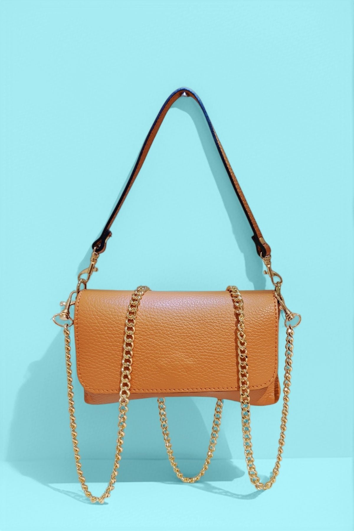 BM629 Camel Leather Crossbody Bag