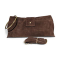 BM907 Chocolate Suede Ring Clutch