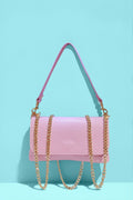 BM631 Light Pink Leather Crossbody Bag