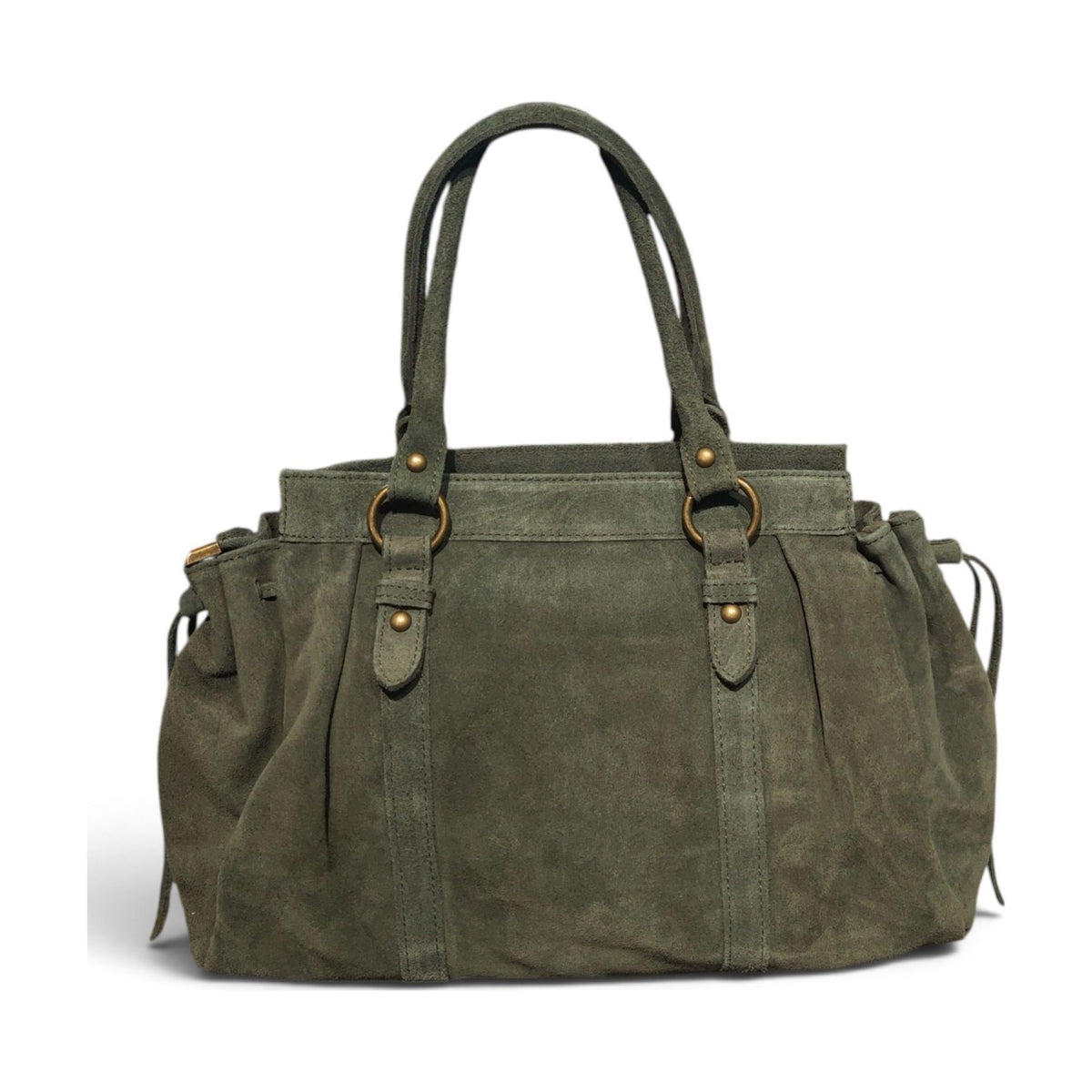 BM869 Khaki Suede Satchel Bag