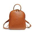 BM858 Dark Camel Quilted Leather Backpack