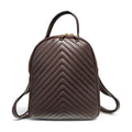 BM862 Chocolate Quilted Leather Backpack
