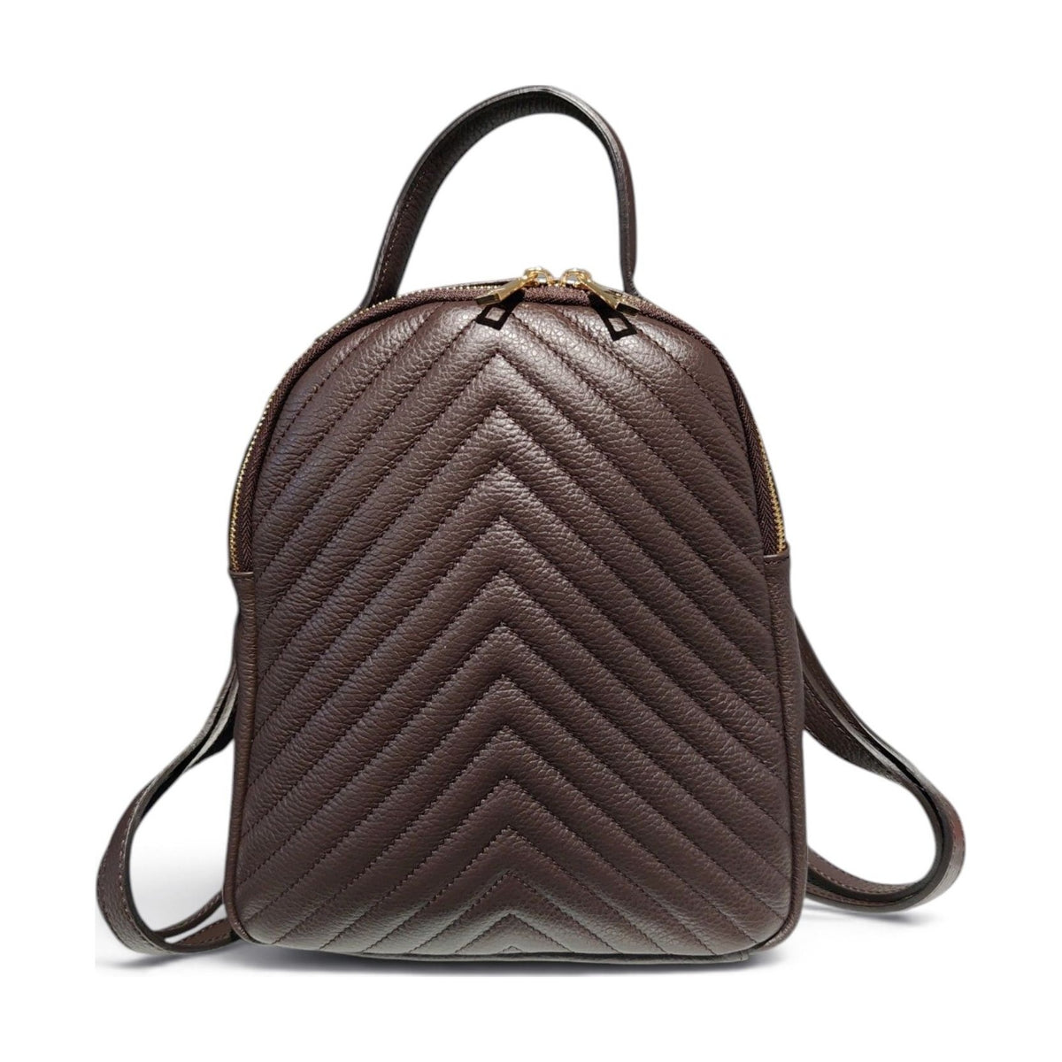 BM862 Chocolate Quilted Leather Backpack