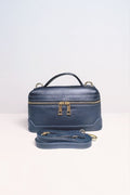 BM449 Navy Leather Vanity Bag