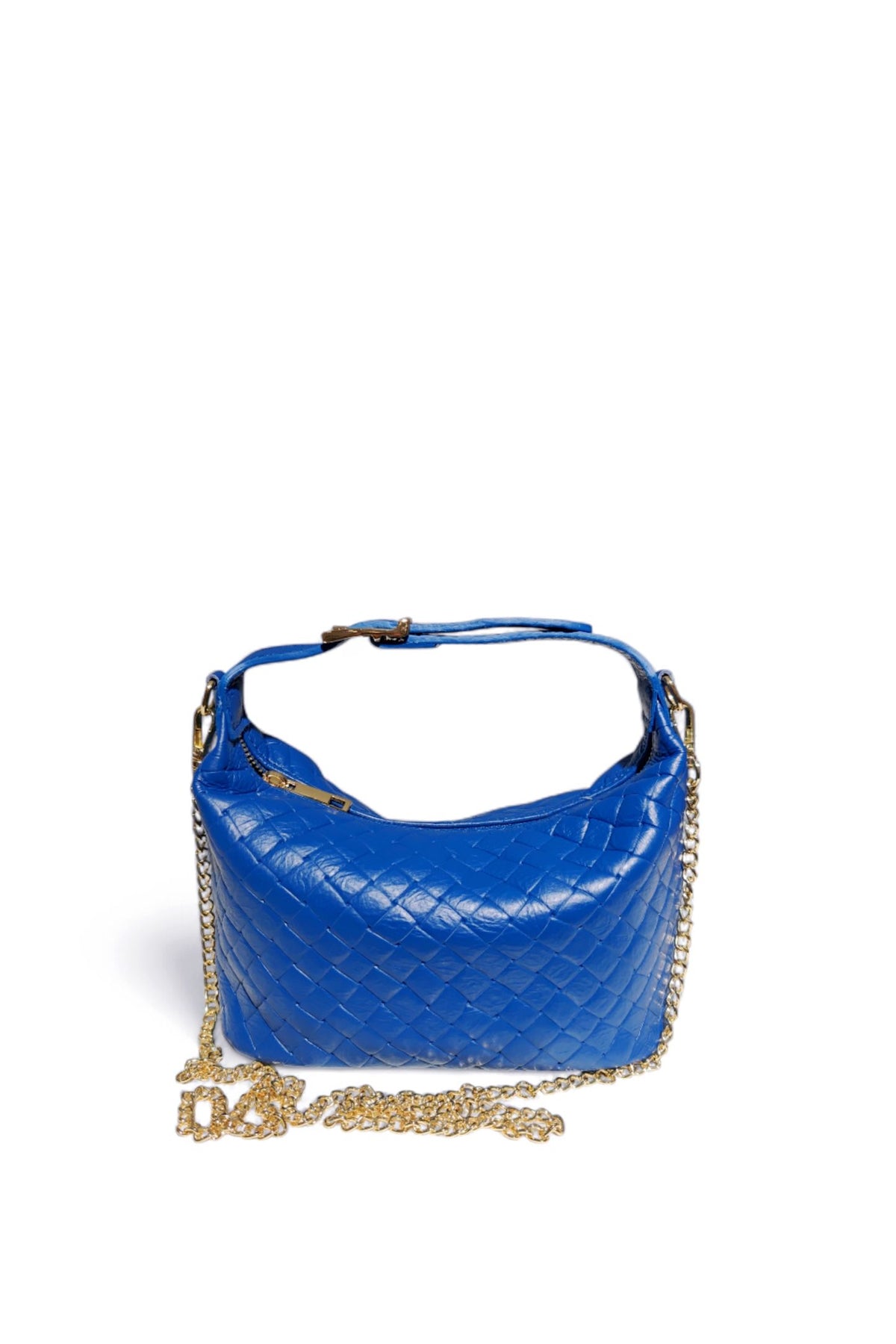 BM198 Royal Blue Leather Crossbody Bag