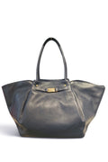 BM010 Navy Leather Tote Bag