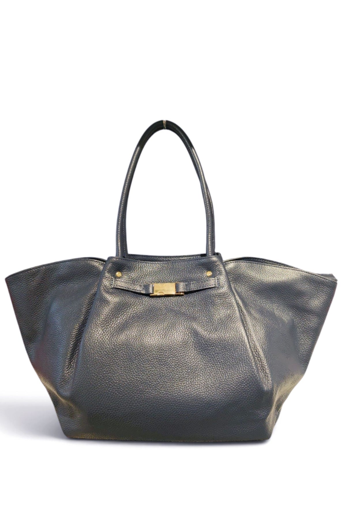 BM010 Navy Leather Tote Bag