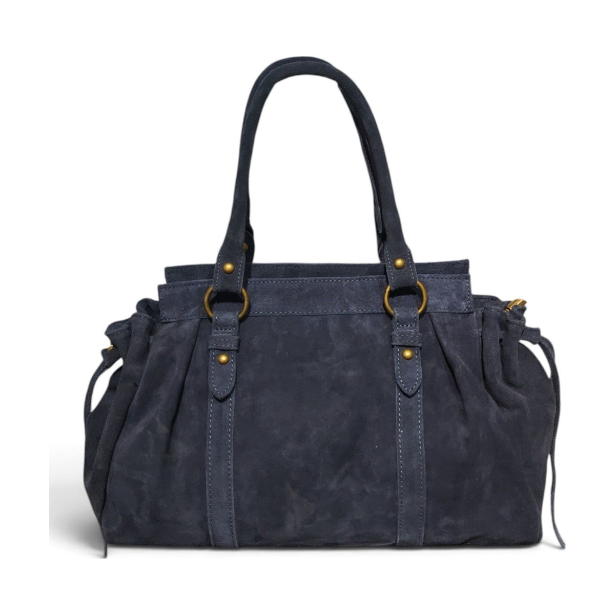 BM867 Navy Suede Satchel Bag