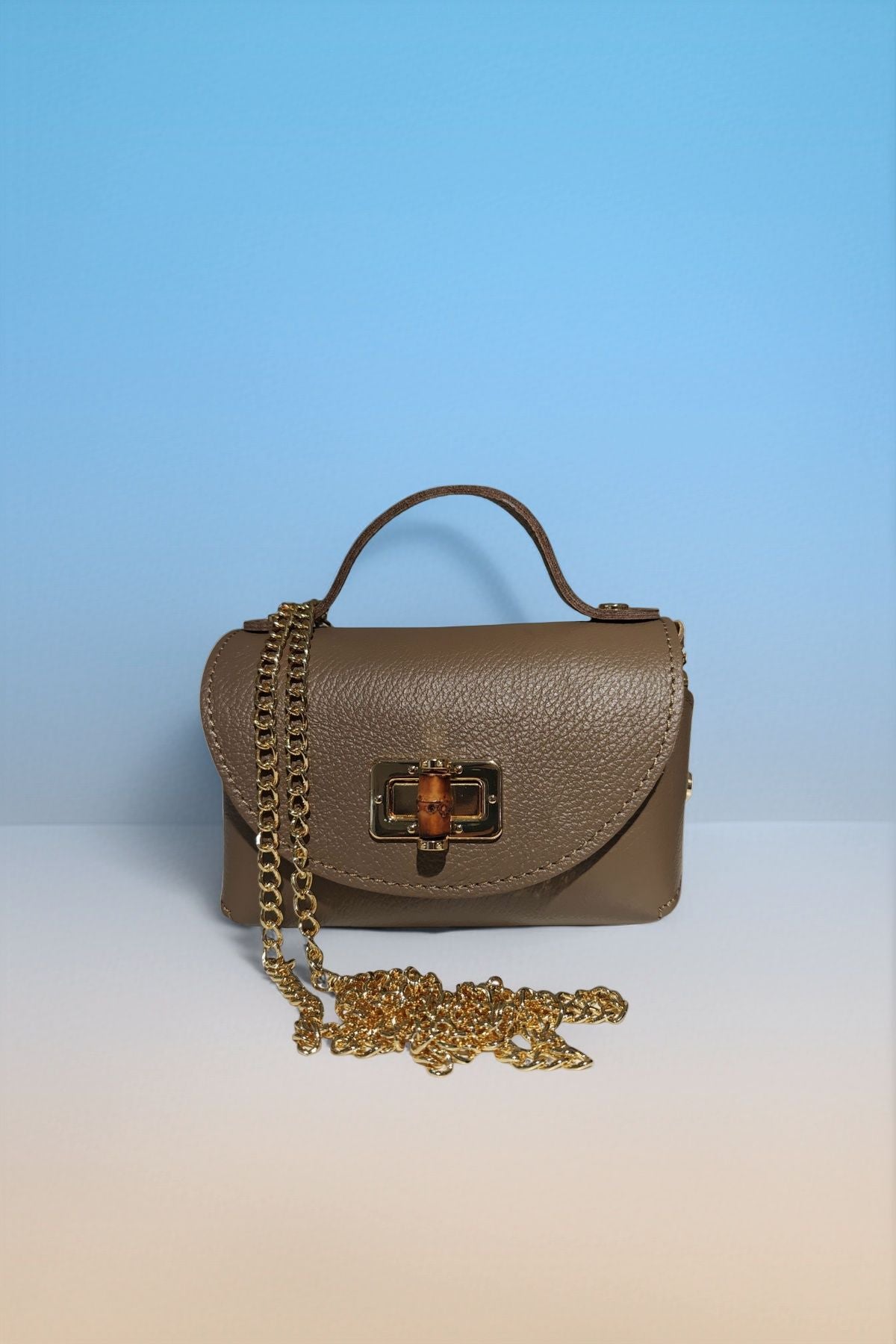 BM365 Taupe Leather Crossbody Bag