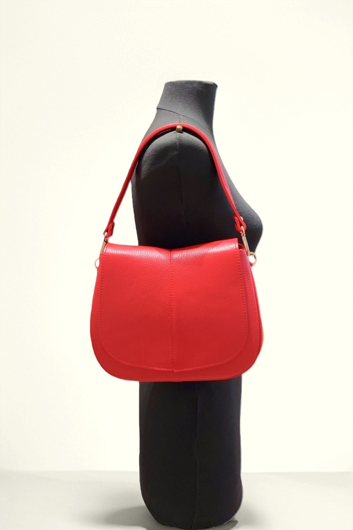 BM225 Red Leather Hobo Bag