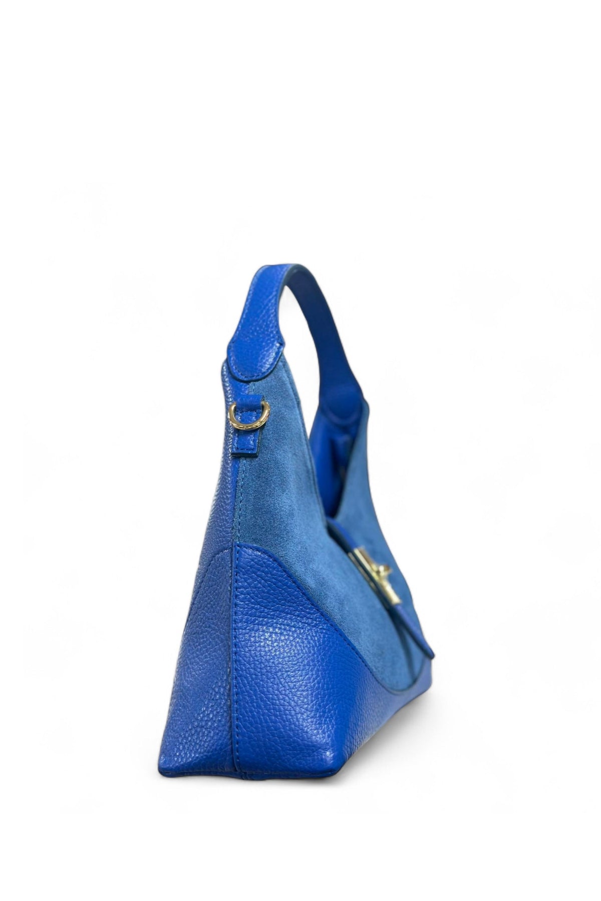 BM229 Royal Blue Leather Hobo Bag