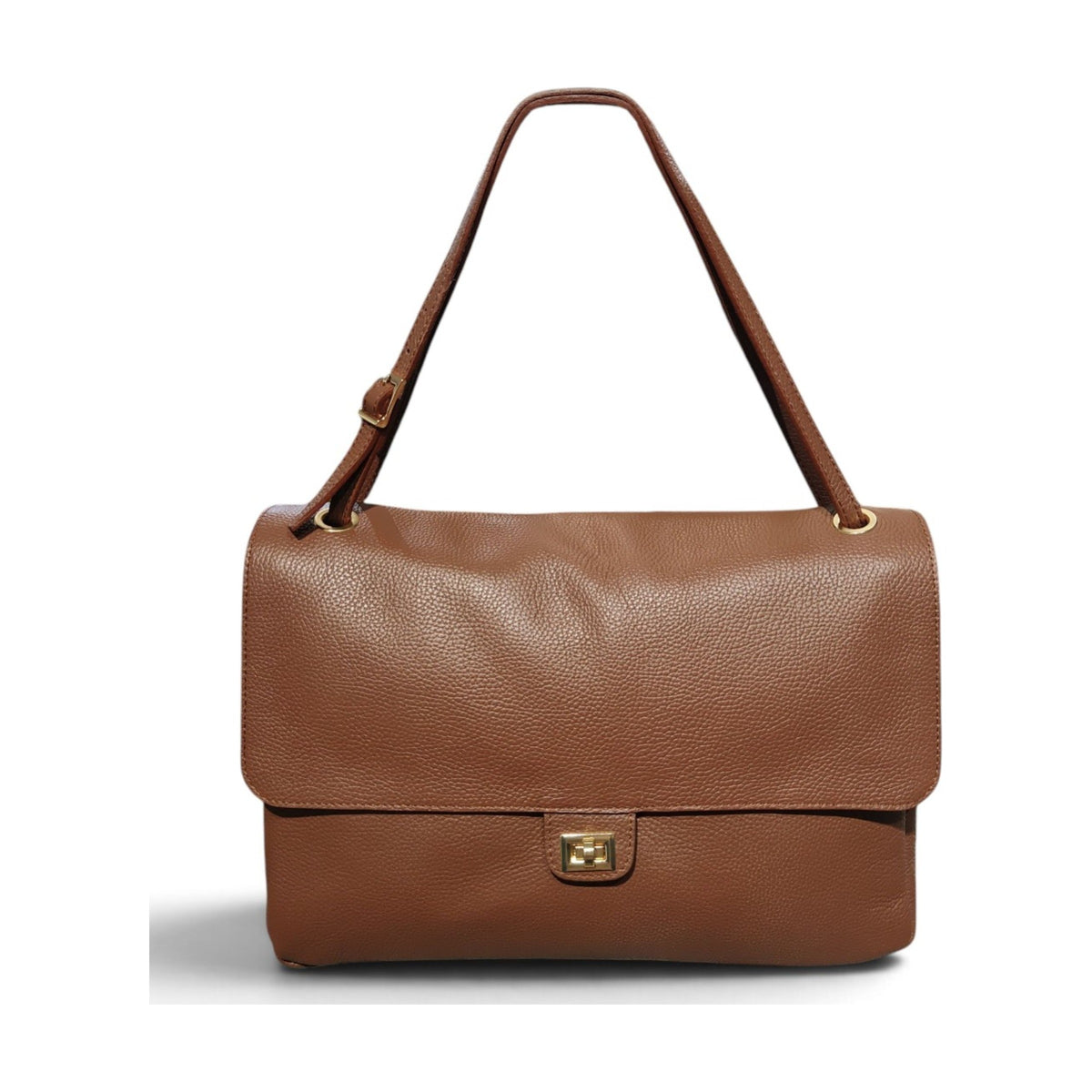 BM887 Brown Leather Flap Bag