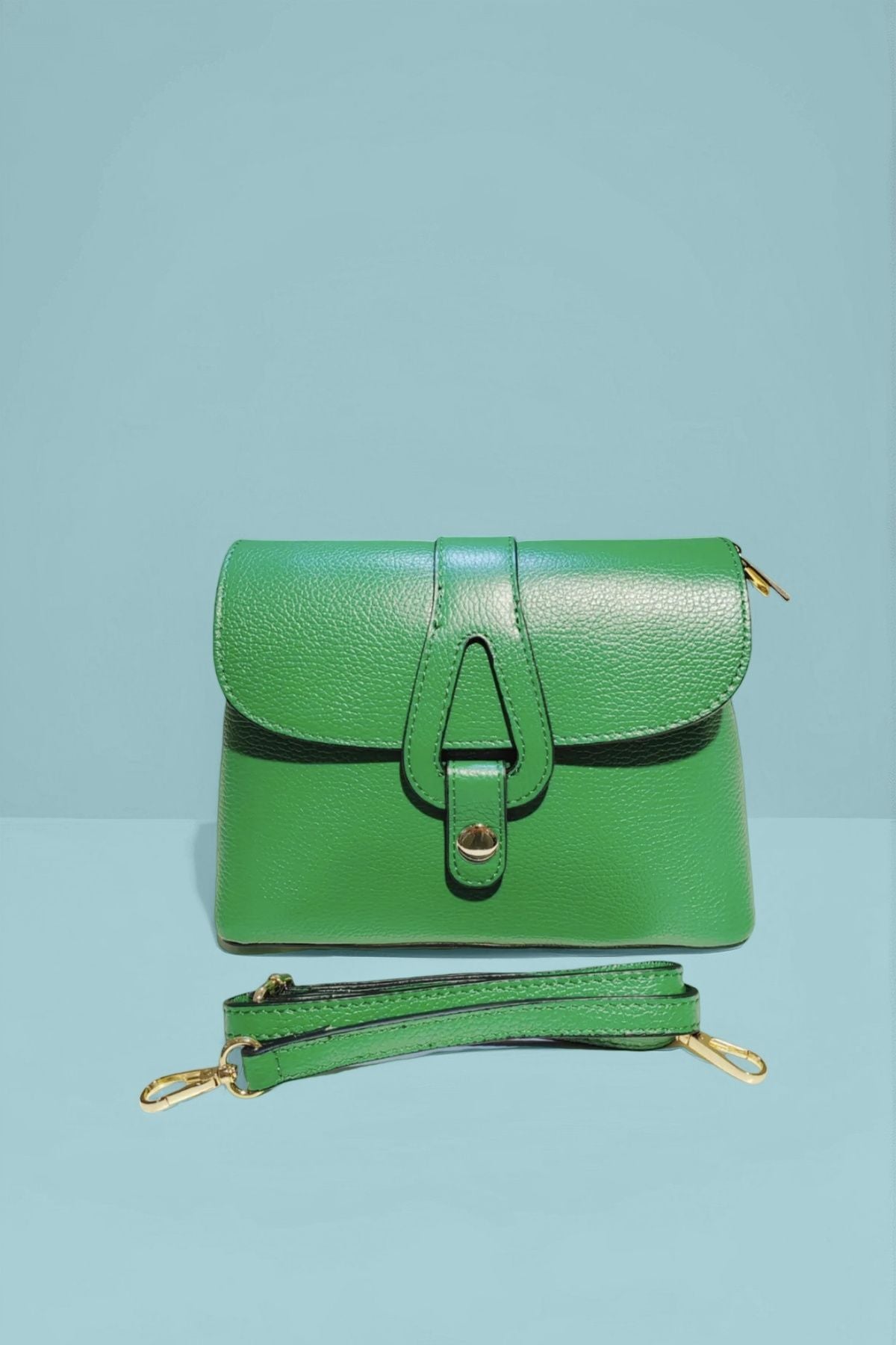 BM564 Green Leather Crossbody Bag