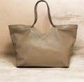 BM857 Taupe Leather Tote Bag