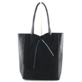 AG018 Black Metallic Suede Tote Bag