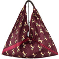 MI496 Burgundy Dachshund Print Triangle Bag