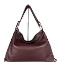 MI584 Burgundy Leather Laced Hobo Bag
