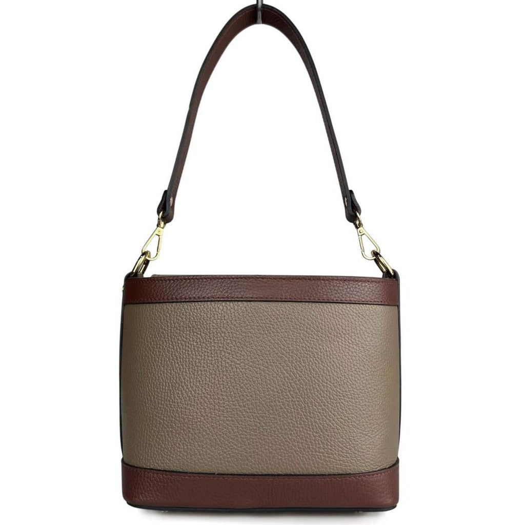 Mi174 Dark Taupe Two-Tone Shoulder Bag