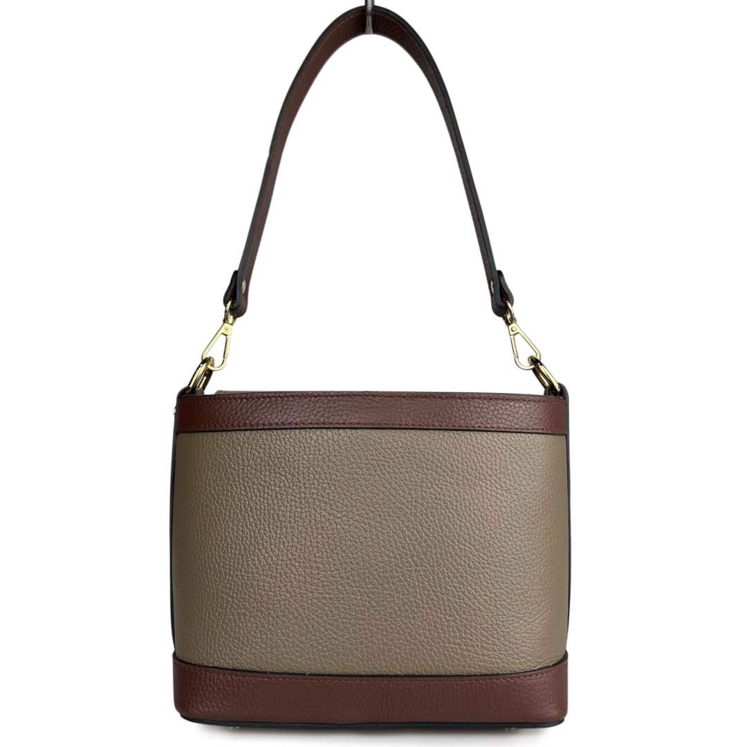 Mi174 Dark Taupe Two-Tone Shoulder Bag