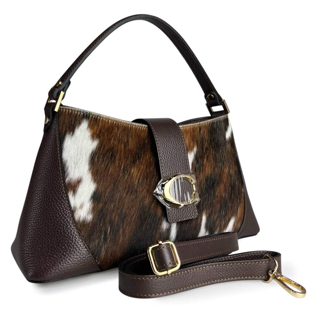 Mi205 Cow Print Pony Hair Accent Bag