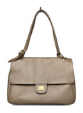 MI604 Dark Taupe Leather Flap Bag