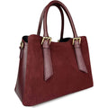 Mi139 Burgundy Suede Elegant Handbag