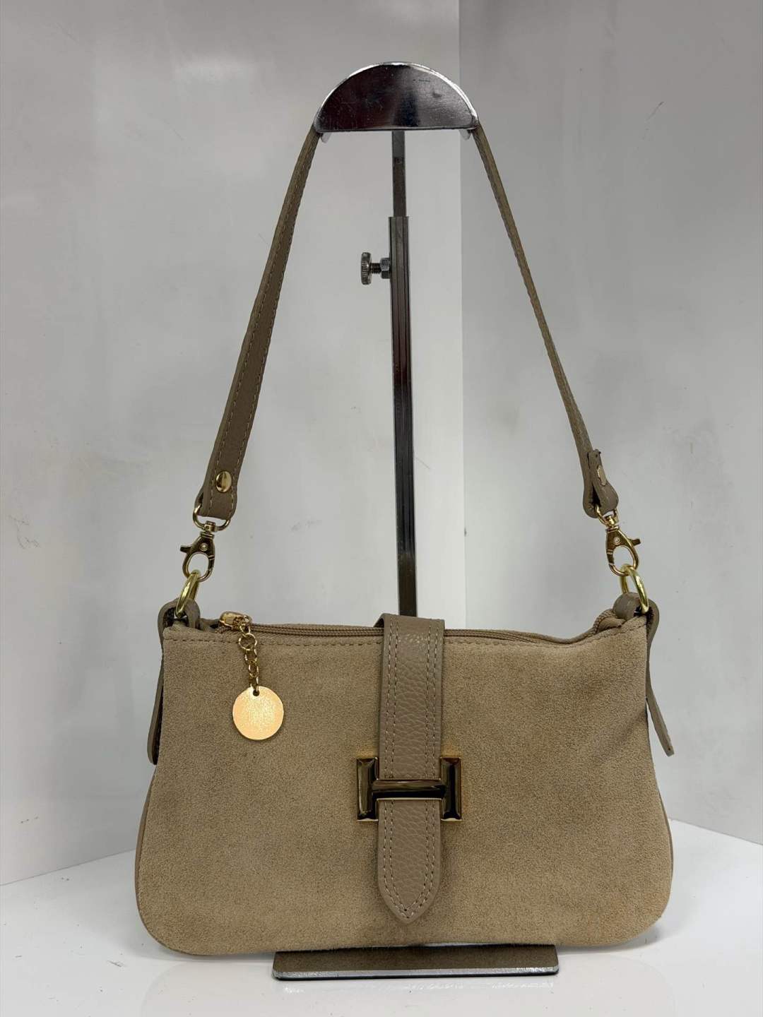St031 Light Taupe Hope Suede Bag