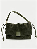ST096 Green Suede Flap Bag
