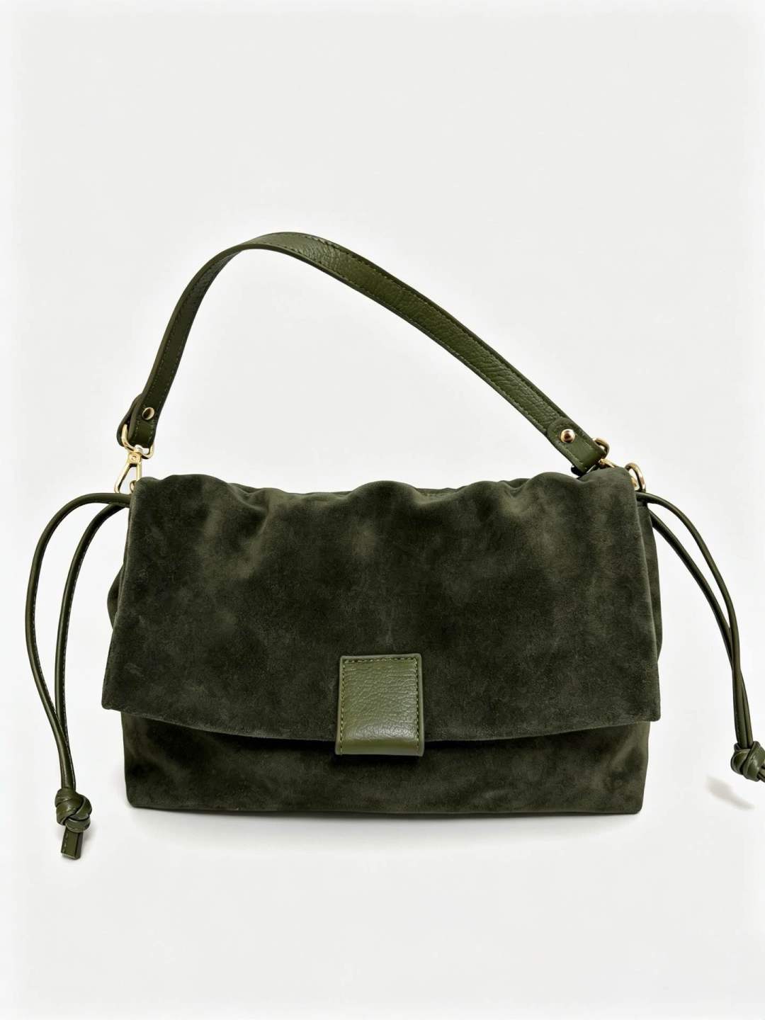 ST096 Green Suede Flap Bag