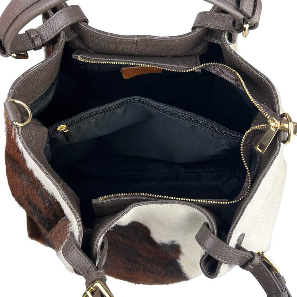 Mi256 Cow Print Pony Hair Large Bag