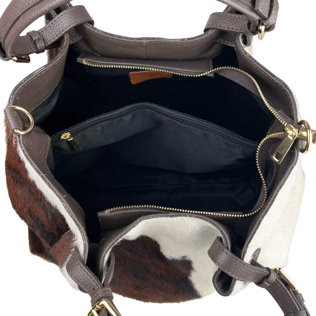 Mi256 Cow Print Pony Hair Large Bag