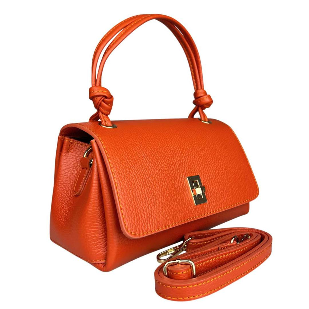 Mi216 Papaya Slim-Handle Flap Bag