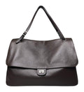 MI540 Dark Brown Leather XL Flap Bag