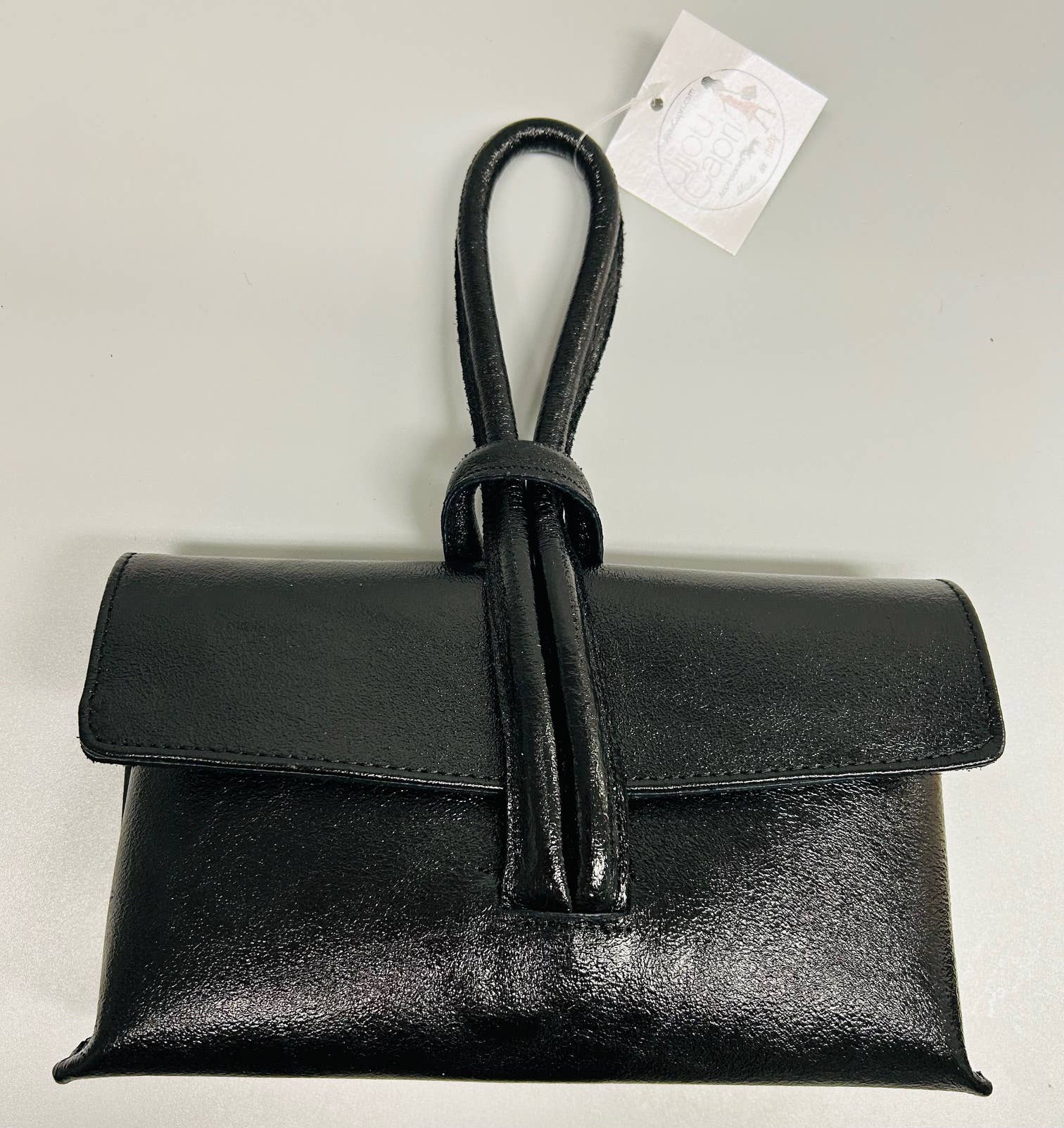 CHBETTYB  Metallic Black Dressy Leather Crossbody Bag