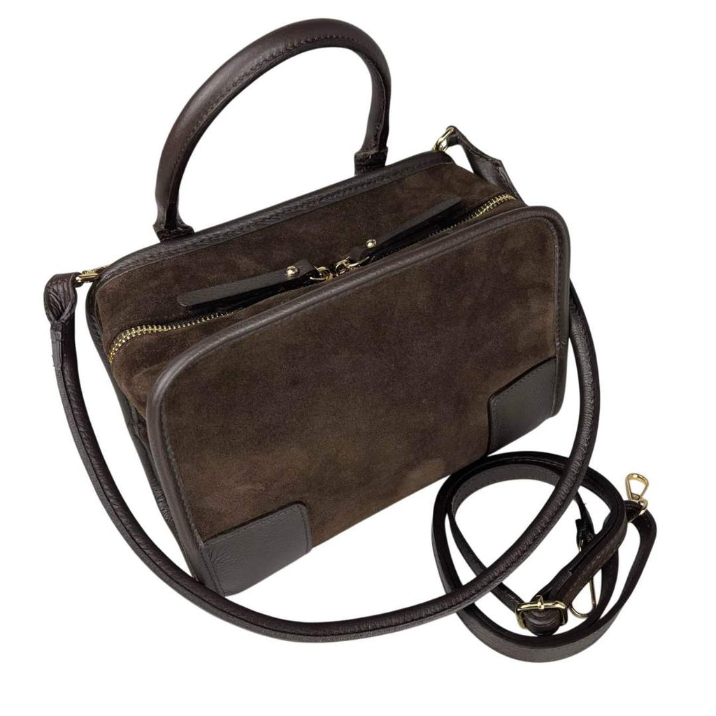 Mi148 Dark Brown Suede Amazona Saddle Bag