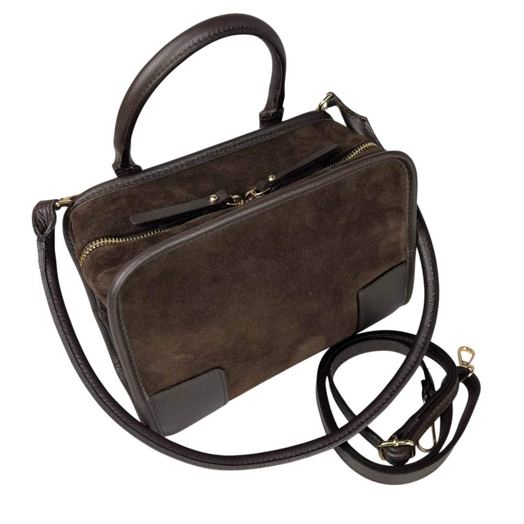Mi148 Dark Brown Suede Amazona Saddle Bag