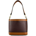 Mi176 Mocha Two-Tone Shoulder Bag