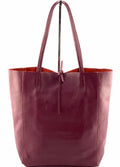 D34 Italian Basic Wine Leather Tote Bag JIJOU CAPRI