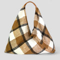 MEHP Italian Heritage Plaid Statement Handbag Leather Handle