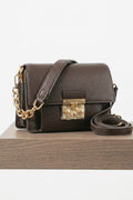 ZZ193 Brown Grained Leather Top Handle Bag