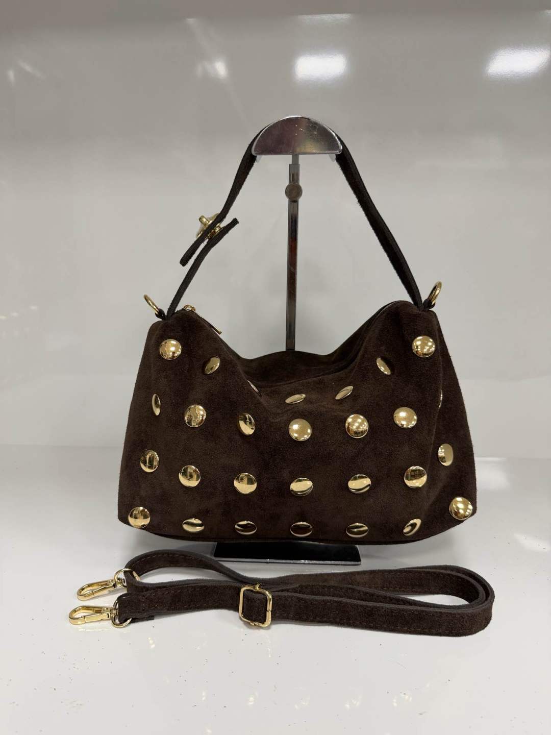 St083 Dark Brown Top Handle Bag