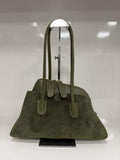 ST138 Olive Green Suede Shoulder Bag