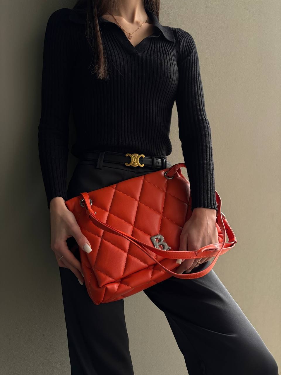 LIQLSB2 quilted shoulder bag black
