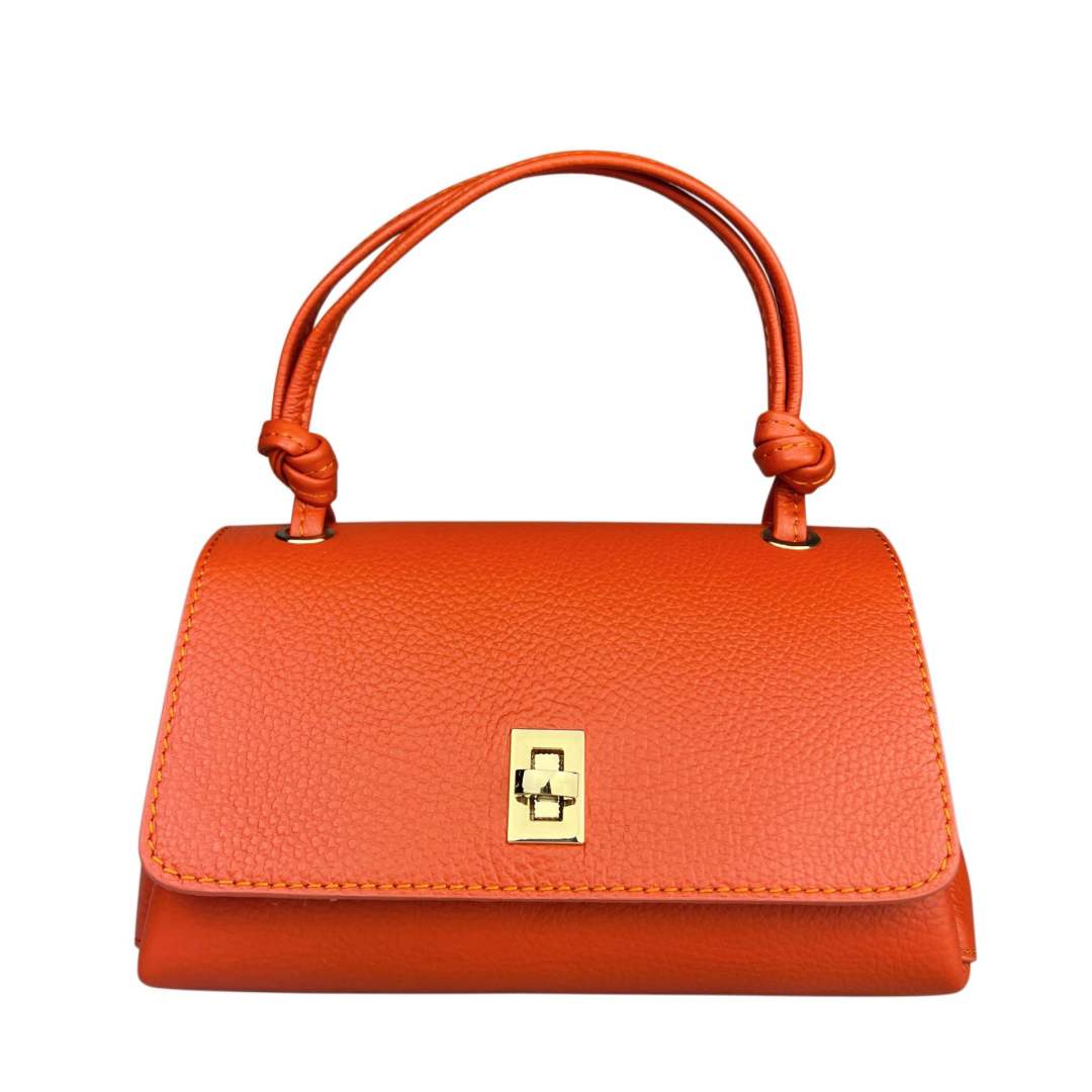 Mi216 Papaya Slim-Handle Flap Bag