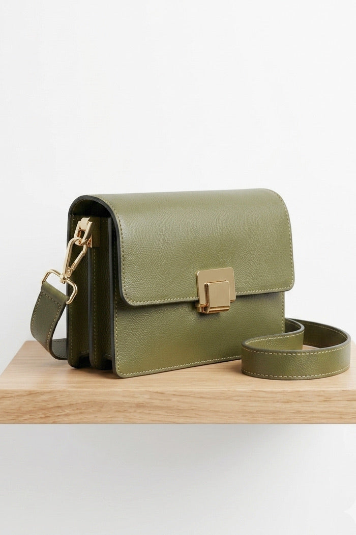 ZZ002 Khaki Leather Handbag