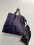 OF201 Italian Black Purple Cheetah Calf Hair Bag